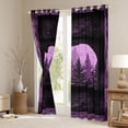 thumbnail image 3 of Homewish Bear Animal Black Out Curtains, Rustic Countryside Curtains Pack of 2 (42x63 Each), Purple Wooden Plank Cabin Bedroom Curtains, Blackout Curtains Decor, 3 of 6