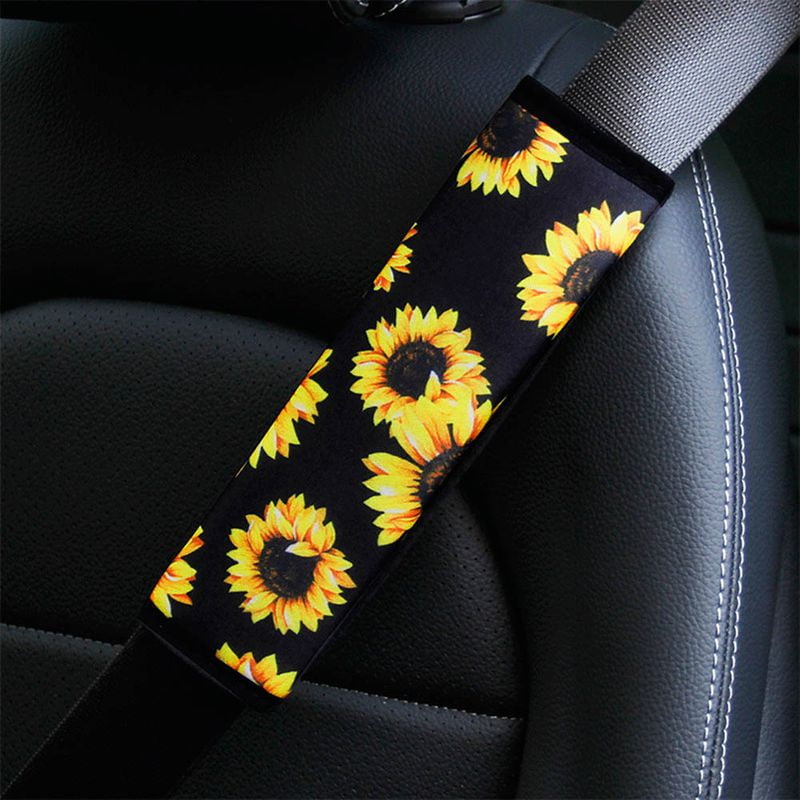 Coloranimal Auto Seat Belt Cover Sunflower Print Black Yellow Soft Universal Car Seatbelt Covers Shoulder Strap Cushion Pad Multipurpose for Handbag Carmera Backpack Straps 2pc Coloranimal Auto Seat Belt Cover Sunflower Print Black Yellow Soft Universal Car Seatbelt Covers Shoulder Strap Cushion Pad Multipurpose for Handbag Carmera Backpack Straps 2pc