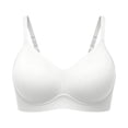 thumbnail image 4 of Wang6 Womens Wireless Plus Size Tshirts Bras Seamless No Underwire Push up Minimizer Bras Spaghetti Strap Bralettes Soft Everyday Bra White XL, 4 of 4