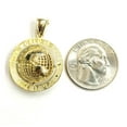 thumbnail image 3 of 10k yellow gold round globe planet earth world map pendant 2 sides 3D gift 4.6g, 3 of 14