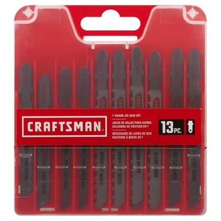 Craftsman Tools 13-Pack Set T-shank High-carbon Steel Jigsaw Blade