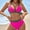 Pink bathing suits for women, variant on Wycnly Womens Swimsuits Bikini Swimsuits for Women Bikini Swimsuits Bikini Sets Summer Beach Fashion High Waist Tummy Control Swimsuits Bikini
