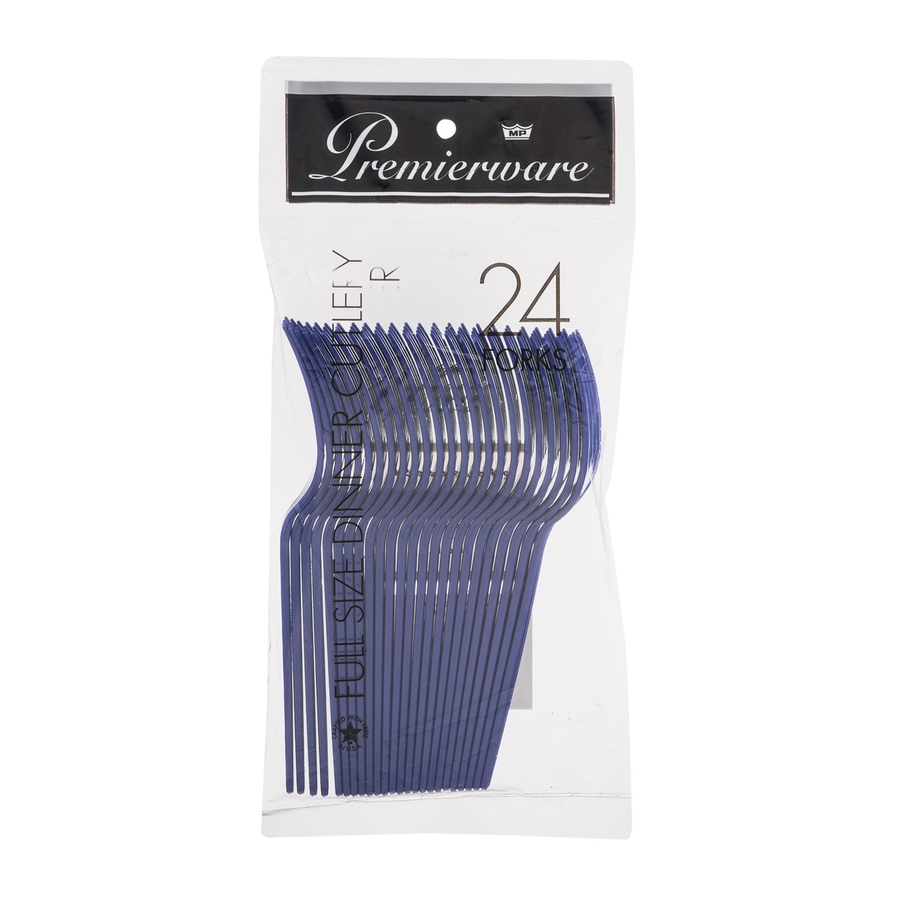 Maryland Plastics P50402 Forks Navy Blue 24/Pack
