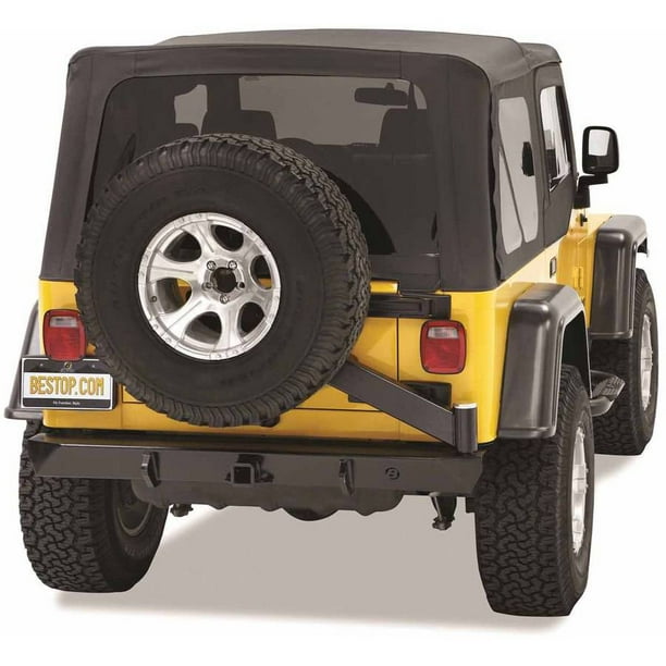 Bestop 42931 01 Tj Highrock 4x4 Rear Bumper With Tire Carrier Black Walmart Com Walmart Com