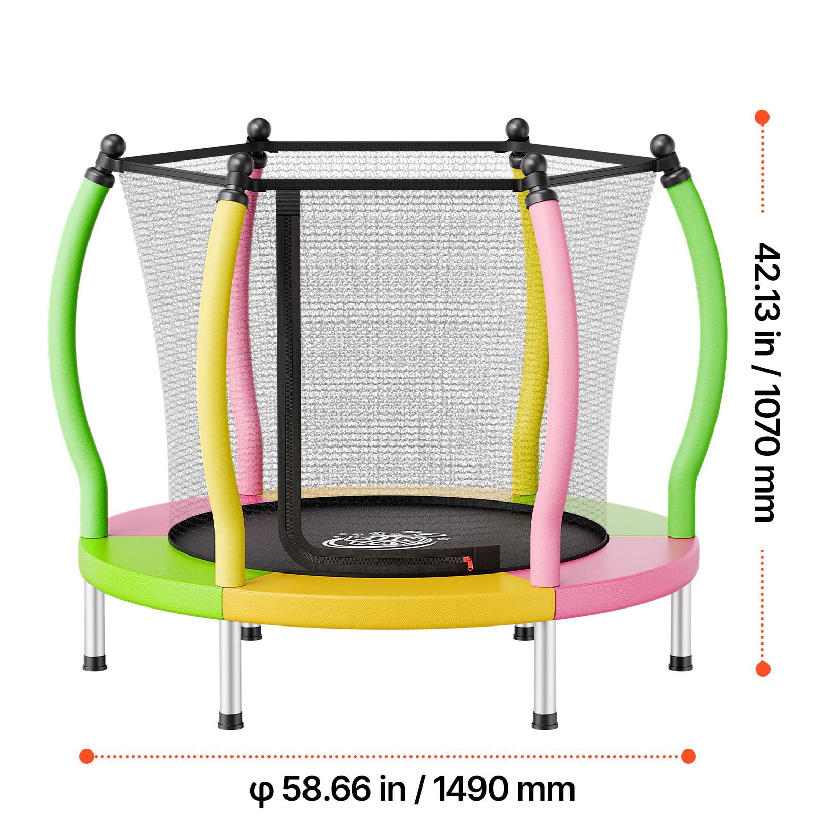 Trampoline for Kids, Toddler Mini Trampoline, 132 lbs Capacity Indoor Outdoor Play Toys with Enclosure Net and Basketball Hoop, Christmas Toys Birthday Gifts for Girls Boys