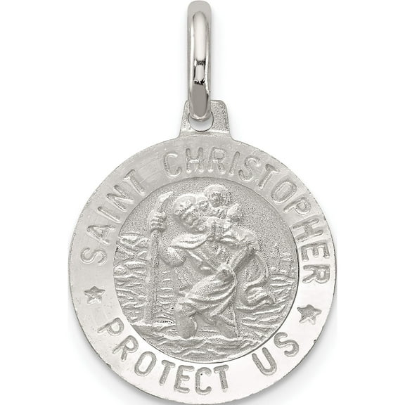 Sterling Silver St. Christopher Medal (23 X 15) Made In Italy qc1981
