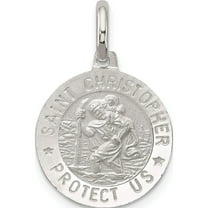 Sterling Silver St. Christopher Medal (23 X 15) Made In Italy qc1981