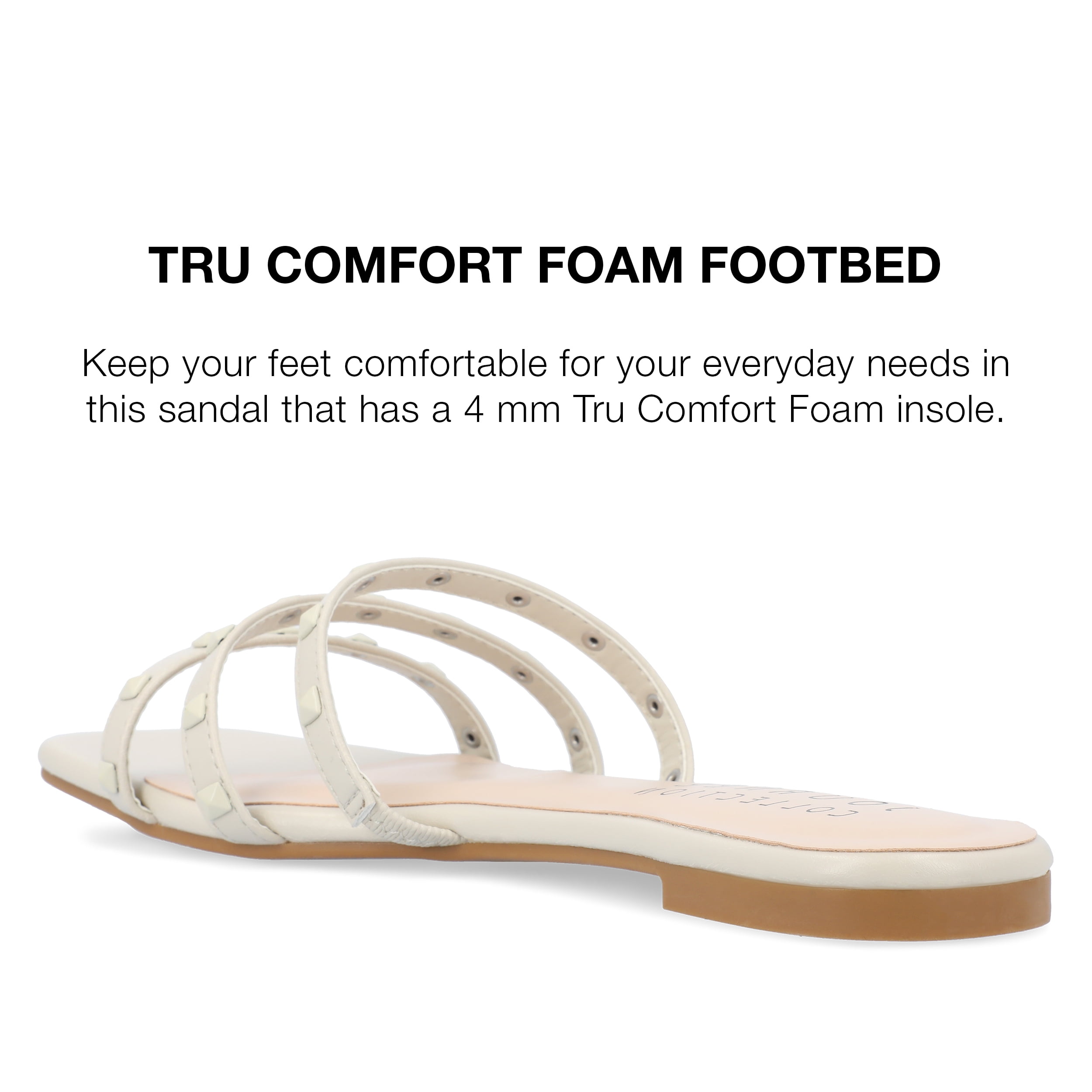 Journee Collection Womens Camarie Slip On Slide Multi Strap Sandals