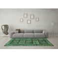 thumbnail image 3 of Ahgly Company Indoor Rectangle Abstract Turquoise Blue Modern Area Rugs, 7' x 9', 3 of 4