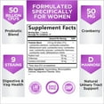 thumbnail image 3 of Probiotics for Women with Prebiotics & Cranberry, 50 Billion CFU, Vaginal Women's Probiotic for Immune & Digestive Health, D-Mannose for Urinary Health, Shelf Stable No Soy Gluten Dairy - 30 Capsules, 3 of 10