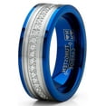 thumbnail image 2 of Metal Masters Mens Tungsten Carbide Blue Wedding Band Ring 8mm Comfort-Fit Cubic Zirconia, 2 of 6