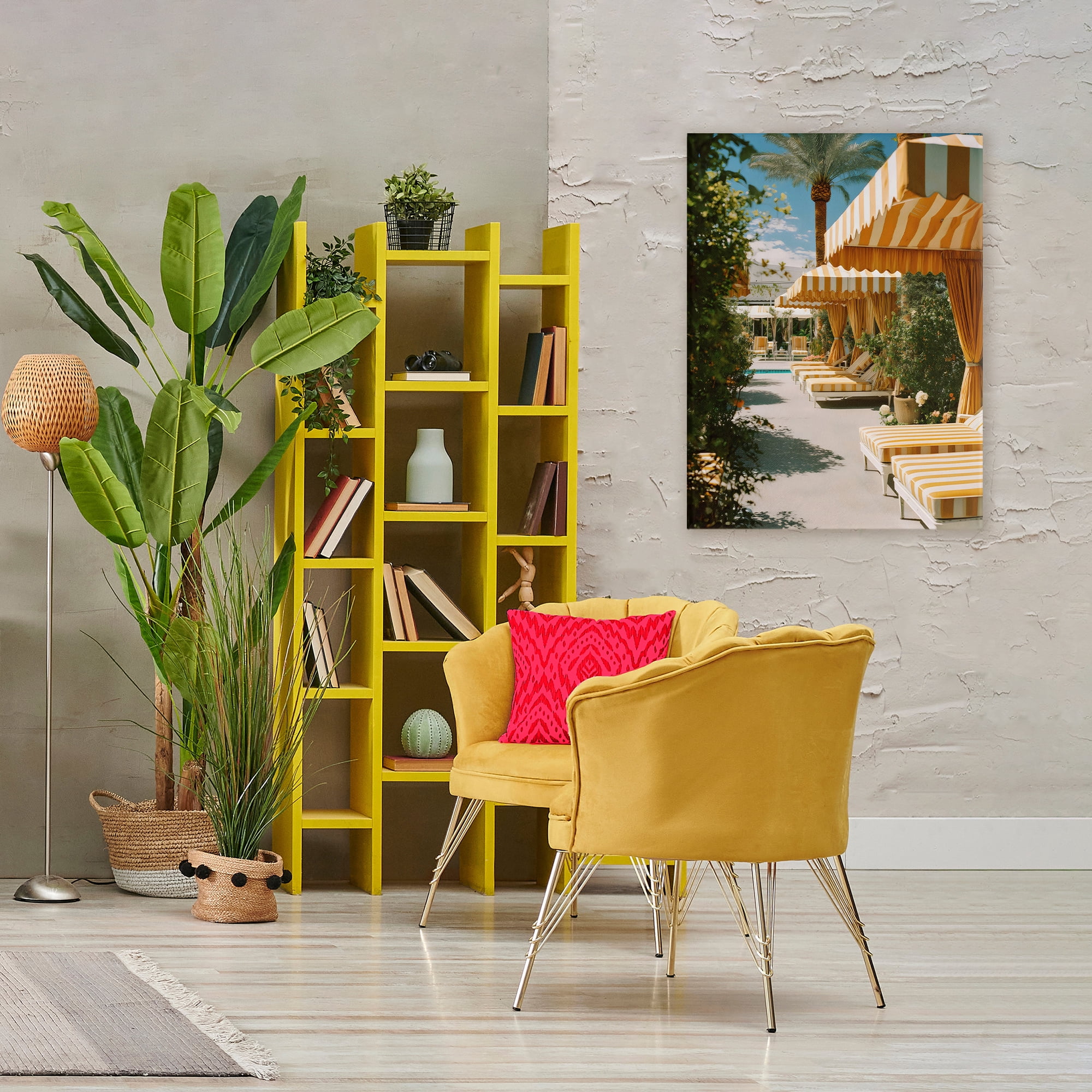 Stupell Industries Vintage Cabanas at Poolside Canvas Wall Art, design by Franklyn Gregory