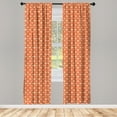 thumbnail image 5 of Ambesonne Geometric Window Curtains, Japanese Flowers, Each 28" W x 63" L, Vermilion Cream, 5 of 5