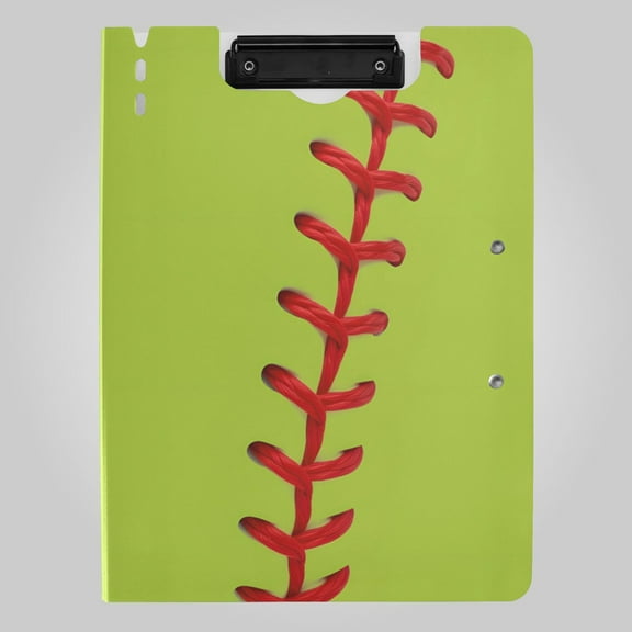 Baseball Close Up Foldable Binder Folder Clipboard with Pen Slot Double Clips A4 Size File Storage