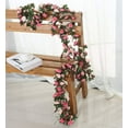 thumbnail image 5 of Clearance 2 Pack 16.4 FT Fake Rose Vine Flowers Plants Artificial Flower Hanging Rose Ivy Home Decor Pink, 5 of 10