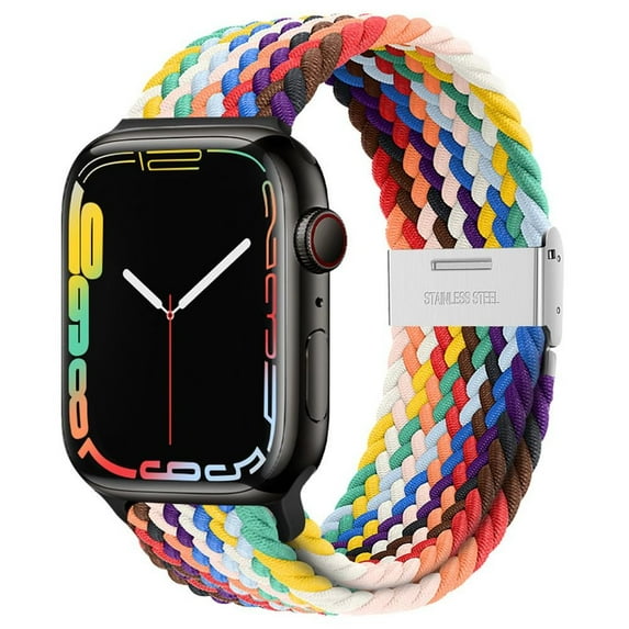 BRADCET Braided Solo Loop Strap for Apple Watch Bands 44mm 45mm 38mm 40mm 41mm 42mm 49mm Women Men, Elastic Nylon Band Adjustable Sprot Loop for iWatch Series 8 7 SE 6 5 4 3 2 1 Nike