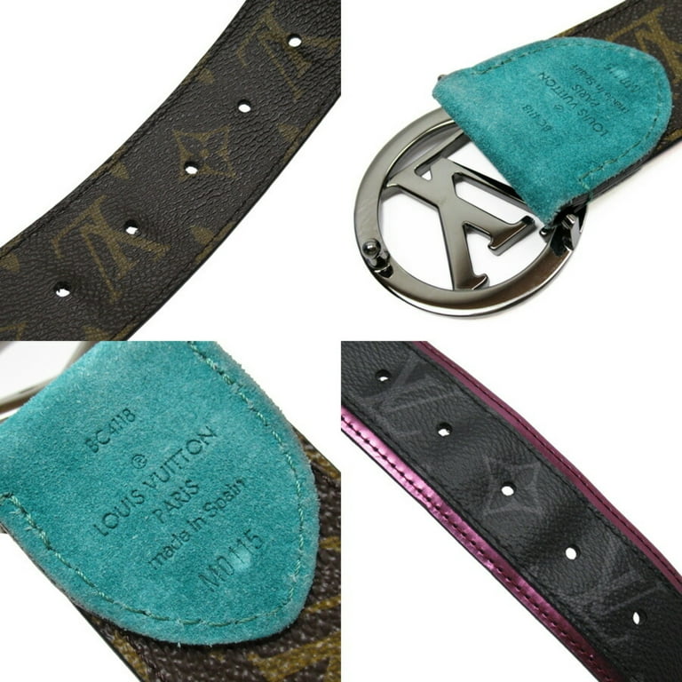 Pre-Owned Louis Vuitton Belt 90/36 Monogram Eclipse Gray Pink