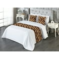 thumbnail image 3 of Abstract Bed Runner Set, Surreal Style Pattern of Wavy Striped with Animal Skin Inspirations, Decorative Bedding Scarf & 2 Pillow Shams for Hotels Homes, King, Pastel Brown Seal Brown, by Ambesonne, 3 of 3