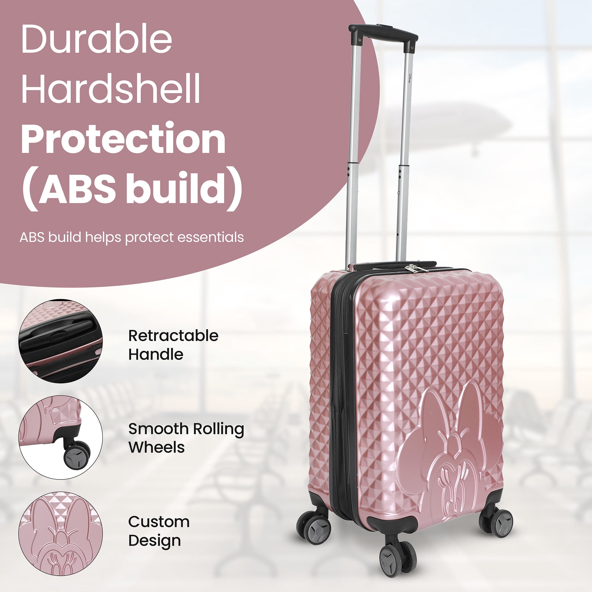Minnie Mouse Classic Peek-a-Boo Minnie 3-Piece Rolling Luggage Set