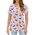 thumbnail image 4 of YLHFASHION Hauts pour Femmes Imprimés Haut pour Femmes Manches Courtes Blouse Hauts Blouse pour Femmes T-shirt à Manches Courtes T-shirt à Col en V Femmes Liquidation T-shirt à Manches Courtes pour Femmes, 4 of 5
