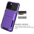 thumbnail image 6 of Card Holder Case for iPhone 12 Pro Max 6.7" 2021, Allytech Hard PC Back and Soft Silicone Rubber Inner Hybrid Anti-Scratch Shockproof Hidden Wallet Credit Card Storage Flip Back Cover, Purple, 6 of 7