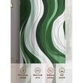 thumbnail image 3 of Green Stripe Sheer Curtains for Living Room Bedroom Geometric White Wave Modern Ocean Sheer Curtains 84 Inch Long 2 Panels Set Light Filtering Curtain Window Treatments Drapes for Dining Room, 3 of 6