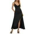 thumbnail image 2 of FAROOT Femmes Robe de Glissement, Sans Manches V-Cou Dentelle Garniture Robe d'Été Fente Robe Longue, 2 of 9
