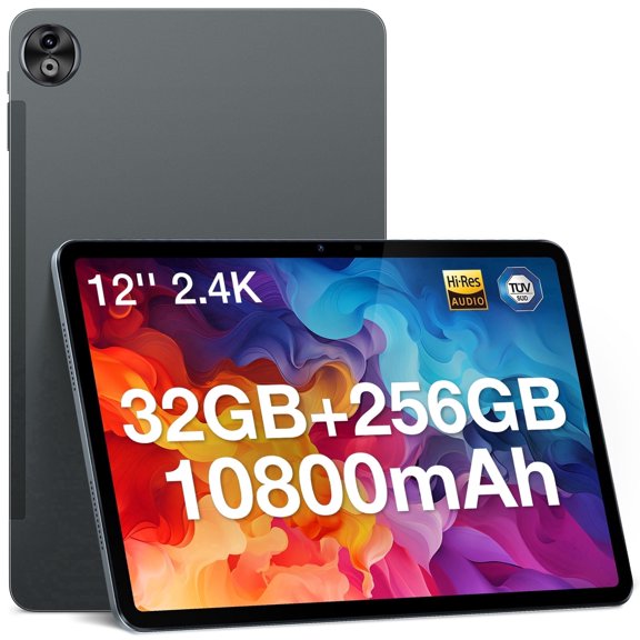 DOOGEE T20 Ultra 12 Inch Tablet, 12GB 256GB/2TB ROM Helio G99 Octa-Core Android 13 Tablet, 10800mAh Battery, 2.4K Android Tablet, Quad Speakers, 4G Dual Sim Tablets, 5G WiFi, GPS, Widevine L1- Grey