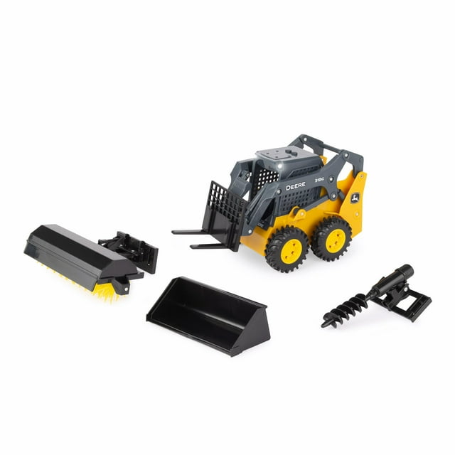 Set de juguetes John Deere Big Farm 318G Skid Steer 1:16 a escala 3+