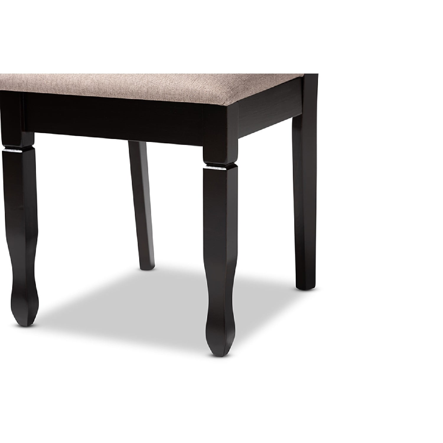 Baxton Studio Lanier Modern and Contemporary Sand Fabric Upholstered Dark Brown Finished 2-Piece Wood Dining Chair Set