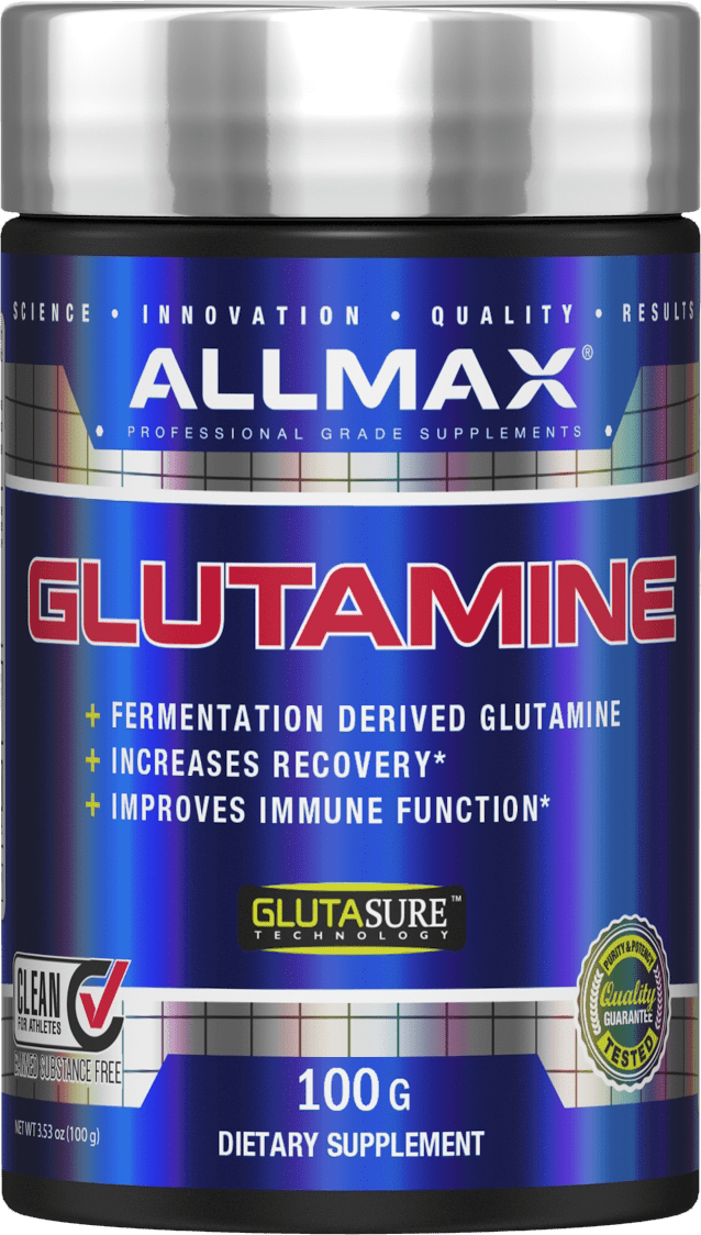 ALLMAX Nutrition Glutamine Powder, 100% Pharmaceutical Grade, 100g, 20 Servings