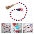 thumbnail image 4 of IUAMXWU Independence Day Wooden Bead Garland Wreath Tiered Tray Decor Rustic Patriotic Red White Blue Beaded Garland with USA Flag for 4th of July Home Wall Hanging Decoration, 4 of 7