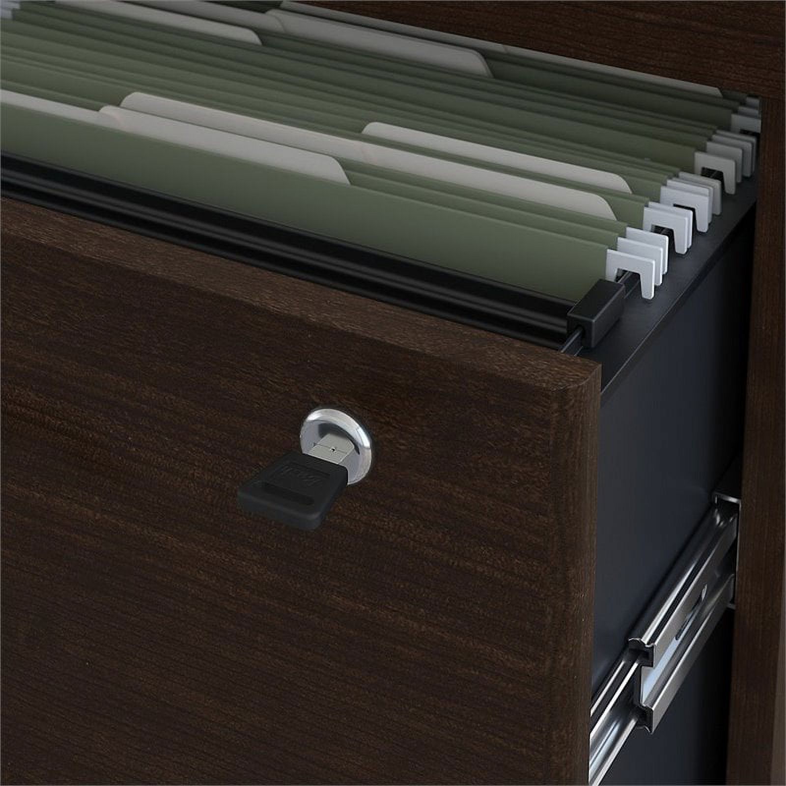 Home Square 2 Piece Wood Filing Cabinet Set with 2 Drawer in Mocha Cherry - image 4 of 9