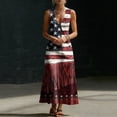 thumbnail image 6 of Fewfanhot 4th of July Women 250th Anniversary American Flag Maxi Dress, V-Neck Sleeveless Patriotic Star Stripe Long Dress with Pockets, Casual Summer Loose Fit Sundress, S-3XL, 6 of 8