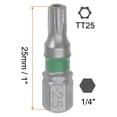 thumbnail image 2 of Uds T25 Torx Hexagonal Destornillador 1/4" Hexagonal Vástago 1" Longitud S2 Acero Magnético Potencia Perforadora Brocas, 2 of 6