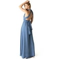 thumbnail image 3 of Vibrant MIU Womens Multi-Way Convertible Chambray Denim Maxi Dress (Medium Denim, L), 3 of 7