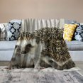 thumbnail image 2 of Orinice  Hedgehog Throw Blanket, Atelerix Albiventris Photography with Mother and Love and Family Theme, Flannel Fleece Accent Piece Soft Couch Cover for Adults 40x50in, 2 of 6