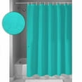 thumbnail image 4 of Hokiten Shower Curtain, Turquoise Fabric Shower Curtains for Bathroom, Modern Pure Turquoise Bath Curtain Waterproof Bathtub Curtains with 12 Hooks, 48" x 72", 4 of 7