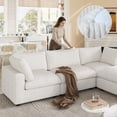 thumbnail image 4 of Sdorens Modular Sectional Sofa,118" Sectional Couches for Living Room,Oversized Convertible Wide Seater,3 Seater with Ottoman for Living Room Set,Covers Washable&Replaceable,Beige, 4 of 17