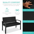 thumbnail image 3 of Best Choice Products 2-Person Outdoor Wicker Bench Garden Patio Porch Furniture w/ 700lb Capacity - Black/Black, 3 of 7