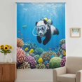thumbnail image 2 of Funny Diving Panda Sheer Curtains 45 Inches Long, Ocean Sea Coastal Coral Fish Marine Life Light Filering Curtains, Breathable Simi Curtain Privacy Drapes for Kitchen Bathroom Small Window Treatment, 2 of 9