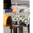 thumbnail image 5 of Fsddascl Strawberry Outdoor Tablecloth - 60x60 Inch Square Dining Table Cover, Summer Botanical Blue Spring Floral Waterproof Outdoor Table Cloth with Umbrella Hole & Zipper for Picnic/Patio/Party, 5 of 7