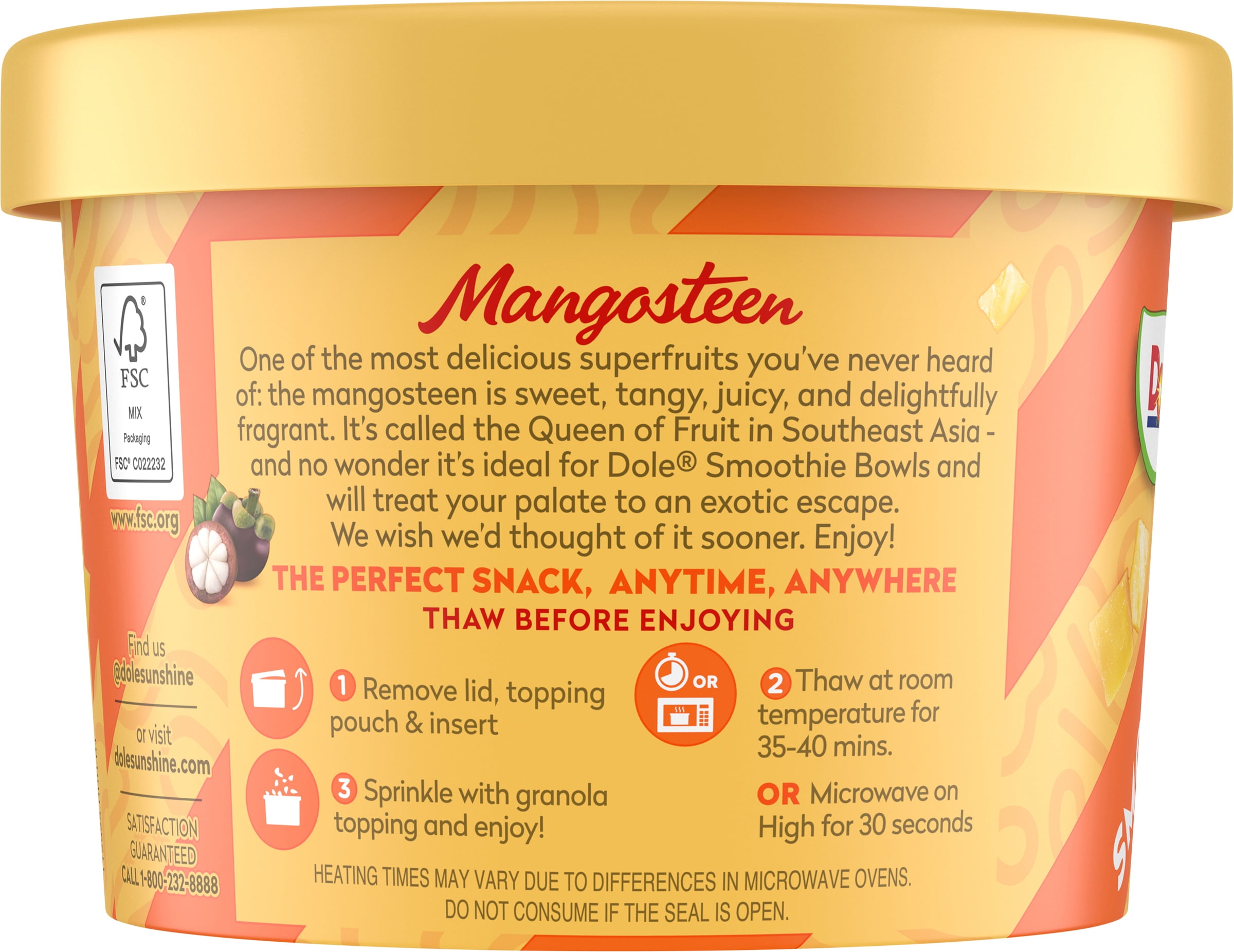Dole Mango Gets Mangosteen Frozen Smoothie Bowl, 5.8 oz
