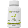 BiOptimizers HCL Breakthrough - Betaine Hydrochloride Enzymes Supplement - Assists with Protein Breakdown and Absorption - Helps Gas and Heartburn Relief - 90 Pepsin-Free Capsules