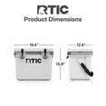 thumbnail image 6 of RTIC 22 QT Hard-Sided Cooler, Fits 30 Cans or 8 Wine Bottles, White & Grey, 6 of 8
