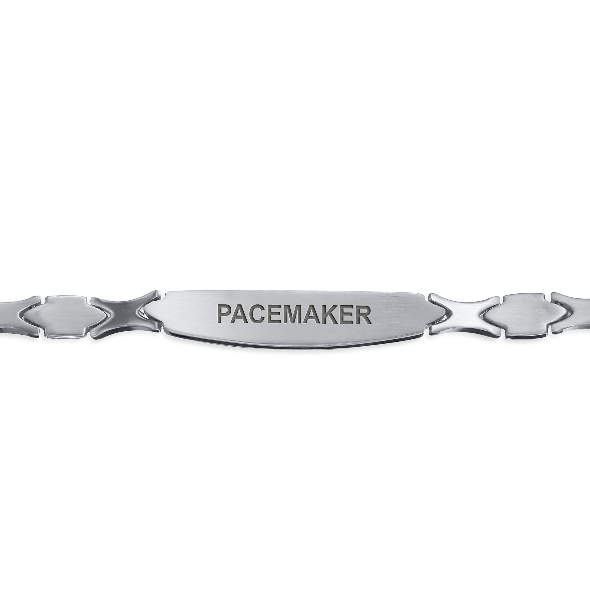 Chaîne à Maillons en Forme de Feuille Pacemaker Nom à la Mode Plaqué Rouge Bracelet d'Identification Médicale pour Hommes Adolescents Ton Argent Acier Inoxydable Gravé sur Mesure