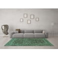 thumbnail image 3 of Ahgly Company Machine Washable Indoor Rectangle Persian Turquoise Blue Traditional Area Rugs, 3' x 5', 3 of 4