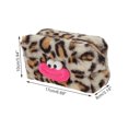 thumbnail image 2 of Unique Bargains 1 Pc Leopard Printing Drawstring Makeup Bag for Vacation Business Travel Plush Light Brown, 2 of 6