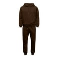 thumbnail image 5 of Hogleaql Sweatsuits for Men 2 Piece Solid Color Fleece Hoodie Joggers Running Pant Set Sweat Winter Suits with Pockets Coffee M, 5 of 6