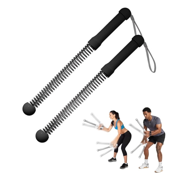 YOSUOPOC 2nd Gen Ropeless Battle Ropes, Quiet Home Gym Fitness Equipment, 2-Pack Black